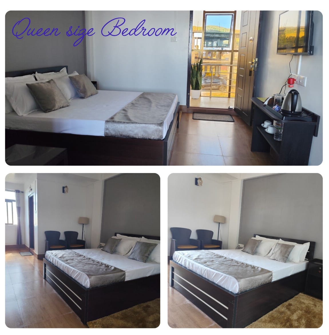 Queen Size Bed Room with Seating and TV