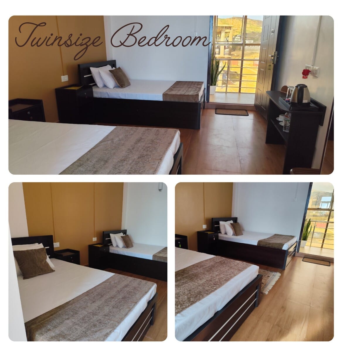 Twin Size Bed Room with Two Single Beds